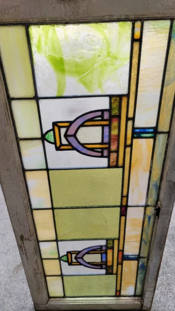 Antique Stained Leaded Glass Church Window Victorian