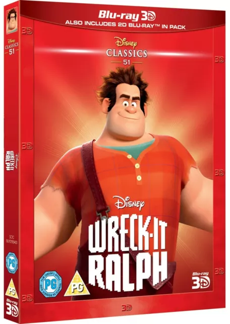 WRECK-IT RALPH [Blu-ray 3D + 2D] (2012) Disney Movie 2-Disc Pack w/ Slipcover