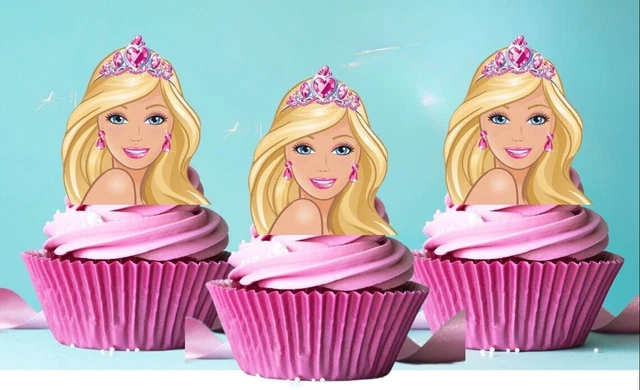 BARBIE CUPCAKE TOPPERS Edible Wafer PRE-CUT Princess Birthday