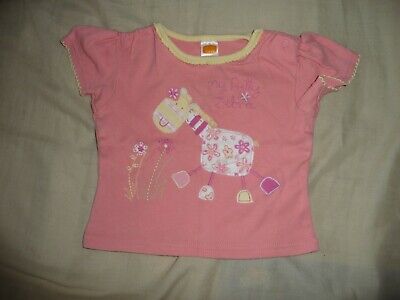 Mini Mode baby girls' peach T-shirt top - My Pretty Zebra - 3-6 months - EXC