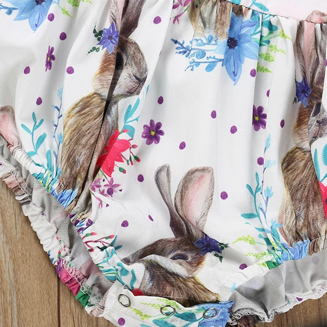 Abiti di Pasqua per bambine tuta coniglietto set di vestiti cappello coniglio 5