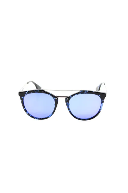 McQ by Alexander McQueen MQ0037SA Double Bridge Mirrored Sunglasses Black Blue