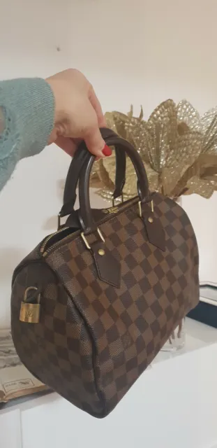 AUTENTICO BAULETTO BORSA bag speedy Louis Vuitton 25 damier ebene EUR  545,00 - PicClick IT