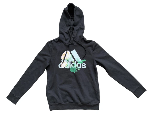 Adidas Black Floral Hoodie, Medium, NWT.
