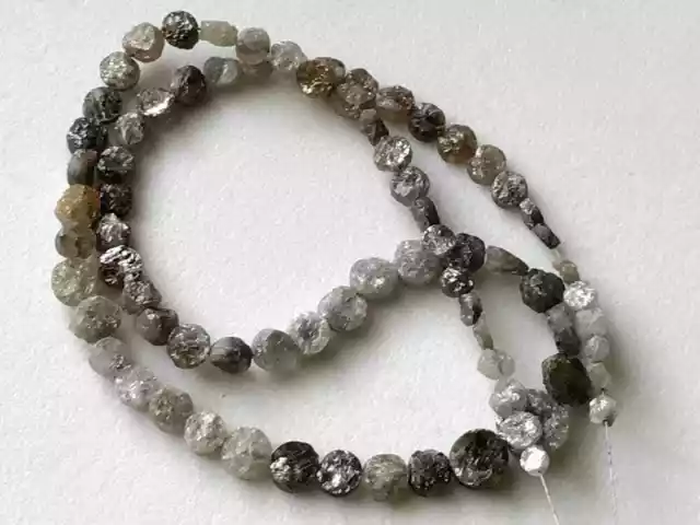 3-7mm Bouton en Forme De Brut Diamants, Naturel Gris Nuancé Couleur Conflit Sans
