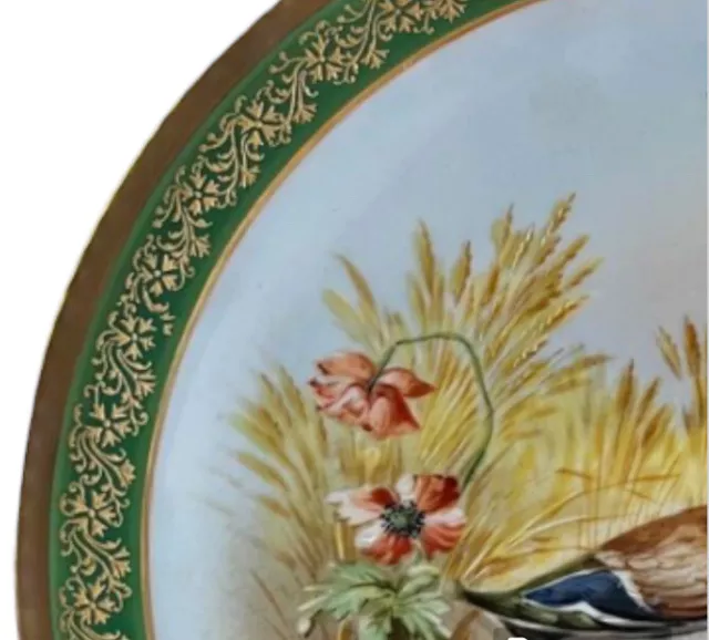 Coiffe et Cie 1891-1914 Limoges France Hand Painted Mallard Plate Artist Signed 3