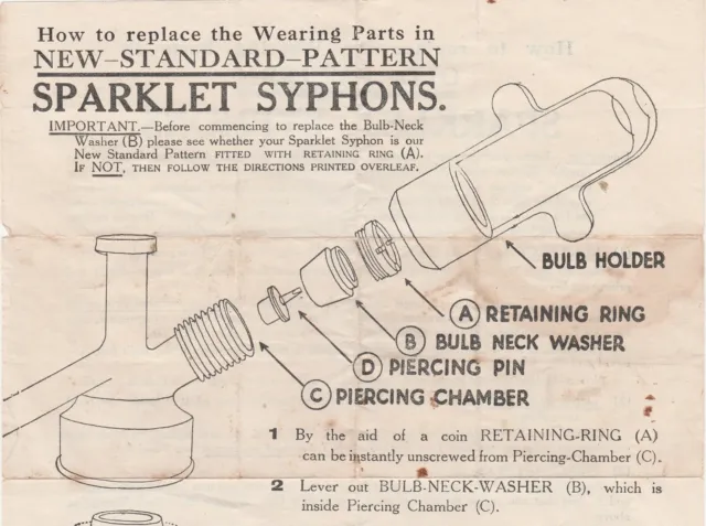 Rubber CO2 capsule seal for early Sparklets soda syphons - bulb neck washer ring