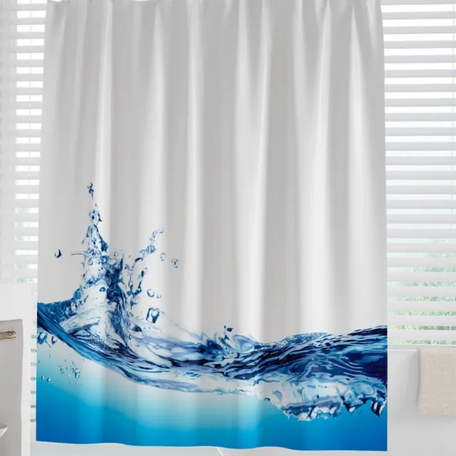 Textil Duschvorhang Digitaldruck 240x200 cm WASSERWELLE Wannenvorhang mit  Ringe