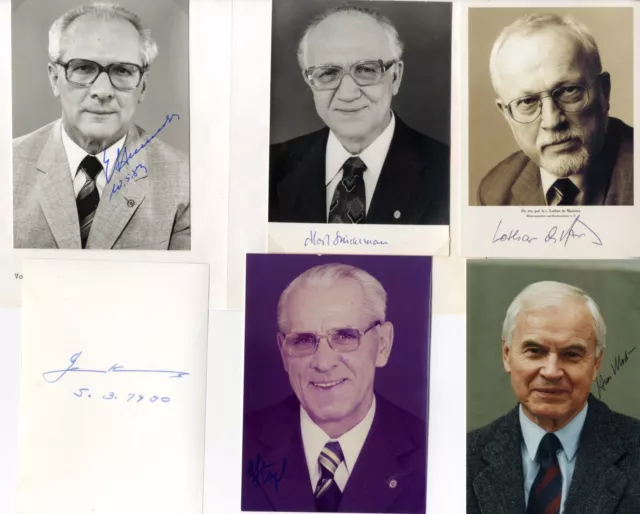 Erich Honecker (+) & Others DDR autographs, signed vintage photographs