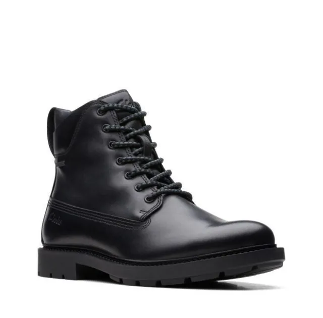 CLARKS CRAFTDALE 2 HI GTX Black Leather Men's Boots Size UK 7G/41 £59. ...