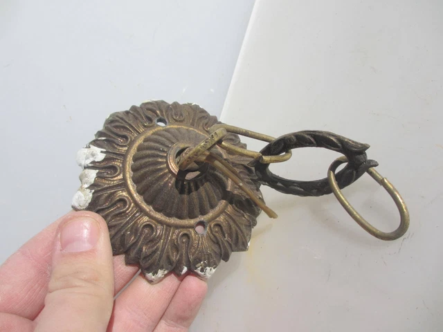 Vintage Gold Metal Ceiling Light Hook Chandelier Rose Old Rococo Antique STYLE 18