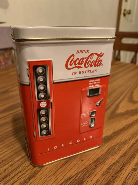 COCA-COLA Beverage Coke Bottle Vending Machine Vintage 1996 Collectible Tin Box