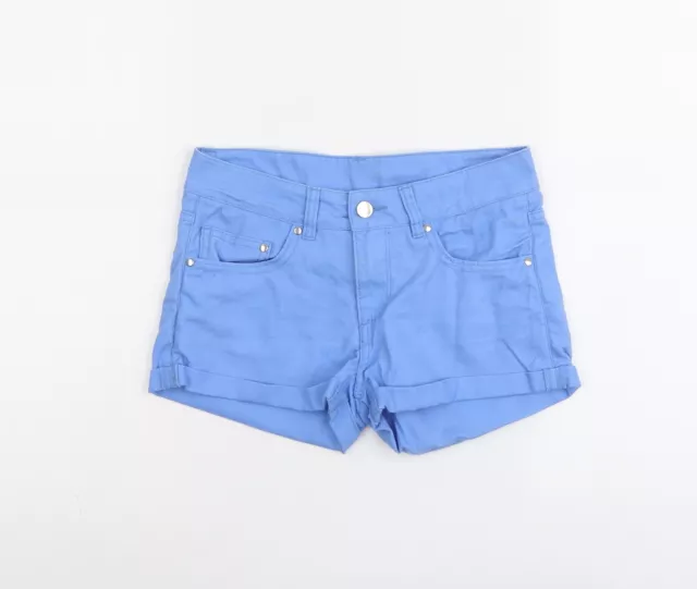 H&M Mädchen blaue Baumwolle heiße Hose Shorts Größe 12-13 Jahre normale Schnalle