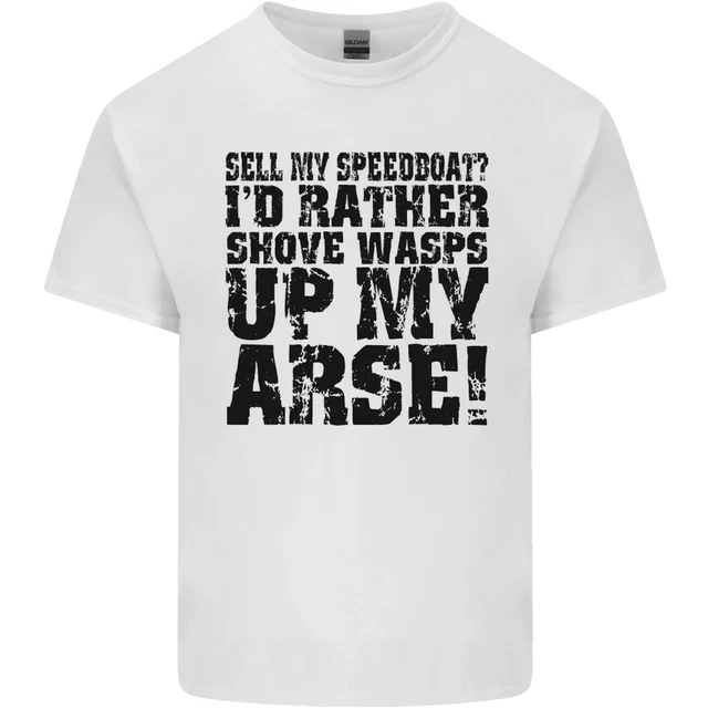 Sell il Mio Motoscafo? Barca Marinaio Divertente Uomo Cotone T-Shirt
