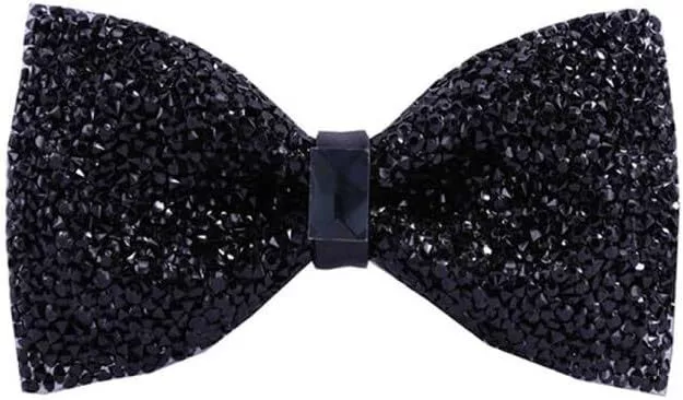 Rhinestone Bow Ties for Men Pre Tied Sequin Diamond Bowties with Adjustable Leng