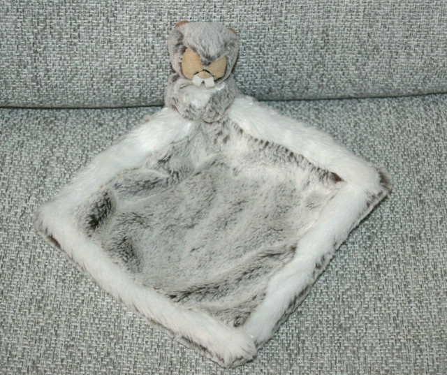 Creations Dani Doudou Castor Marmotte Mouchoir Gris Blanc Marron Chine Neuf