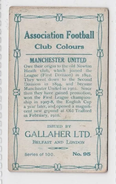 Gallaher Association Club Colours - #95 Manchester United, C Roberts 2