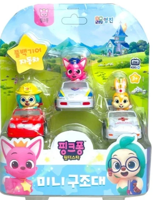 PINKFONG WONDERSTAR MINI Equipo de Rescate Pull Back Coche Figura
