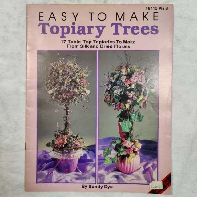 1989 a cuadros fácil de hacer árboles topiary seda tinte arenoso diseño libro de patrones 8415