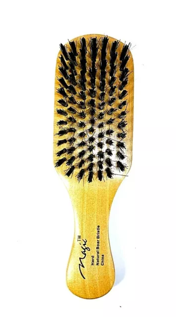 Double Hard & Soft Boar Bristle Wave Hair Brush Natural Wooden Handle NEW