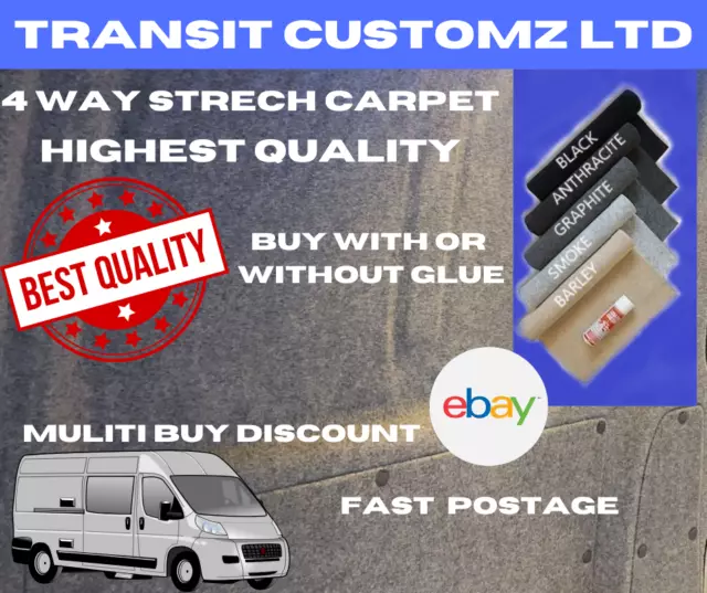 4 way stretch Van Carpet Van Lineing VW T6 5 Transporter Caddy transit Trim Fix