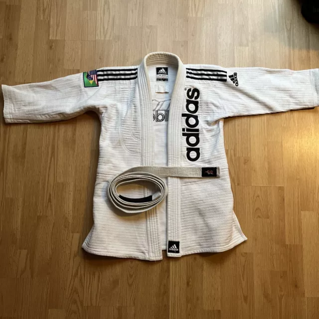 Adidas Jui Jitsu Brazilian Size 160 Gi With A2 Belt No Pants