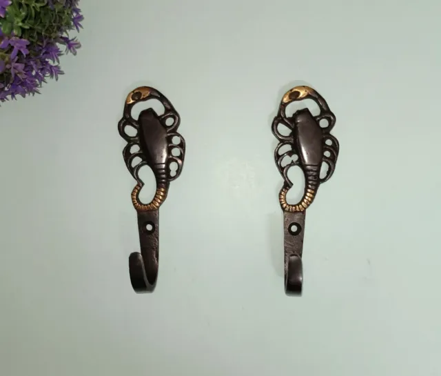 4.8 Inches Scorpion Coat Hook Pair Brass Insects Bugs Design Wall Hangers AJ121