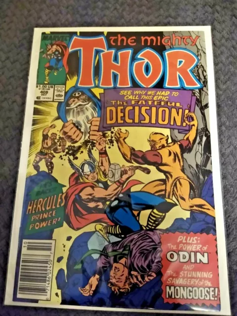THOR #408 NM 1989 Marvel Comics - Tom DeFalco/Ron Frenz - Newsstand Edition