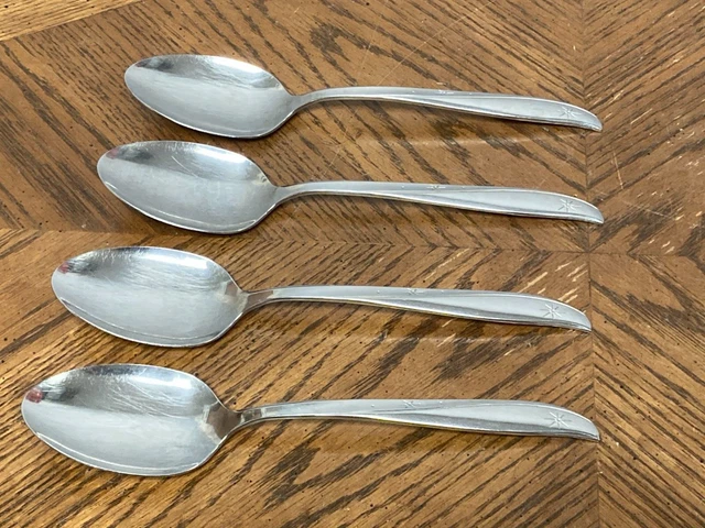 Juego de 4 cucharas para servir a la comunidad Oneida estrella gemela Atomic Starburst