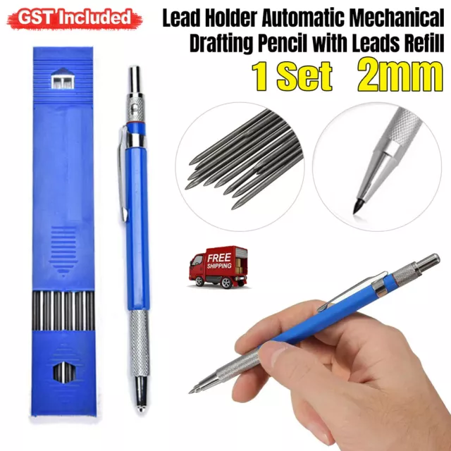 2mm 2B Lead Holder Pen Automatic Mechanical Drafting Drawing Pencil Art Tool AU