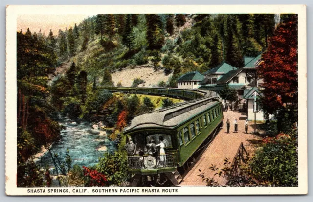 Postcard Southern Pacific Shasta Route, Shasta Springs CA RR L104