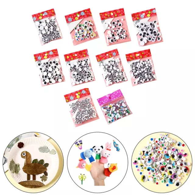 Make Your Crafts Come Alive with Movable Eye Stickers Black White Assortment