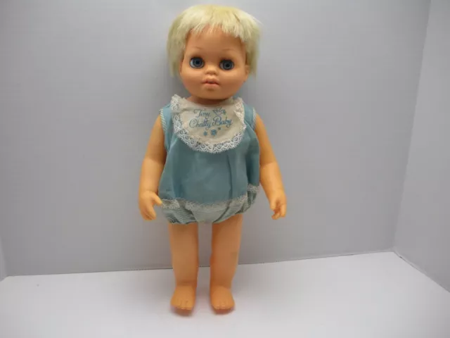 VTG Tiny Chatty Cathy Doll Sleepy Eyes Rooted Hair Pull String TLC Jumper VTG Tiny Chatty Cathy Doll Sleepy Eyes Rooted Hair Pull String TLC Jumper