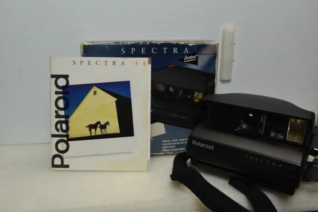 Cámara vintage Polaroid Spectra SE en caja original con manual