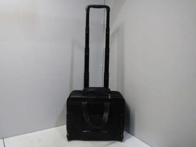 Tumi Alpha Leather Wheeled Biref Case - Black