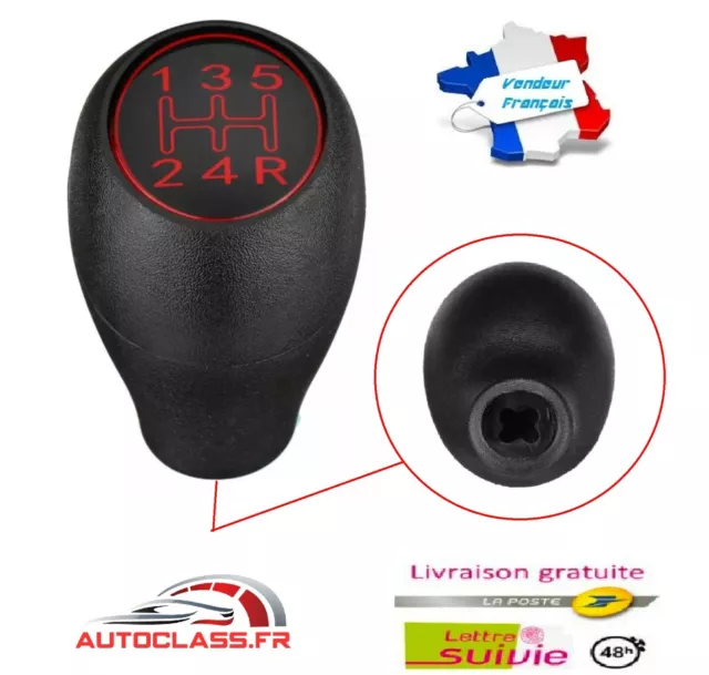 ⭐NEUF POMMEAU LEVIER 5 VITESSES ROUGE PEUGEOT 205 GTI  XS Dturbo RALLYE BE3 CTI