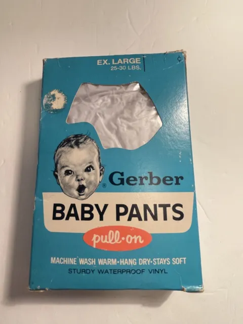 Vintage Gerber Vinyl Pants Pull on Large Baby 19-24 lbs1987 New In Box