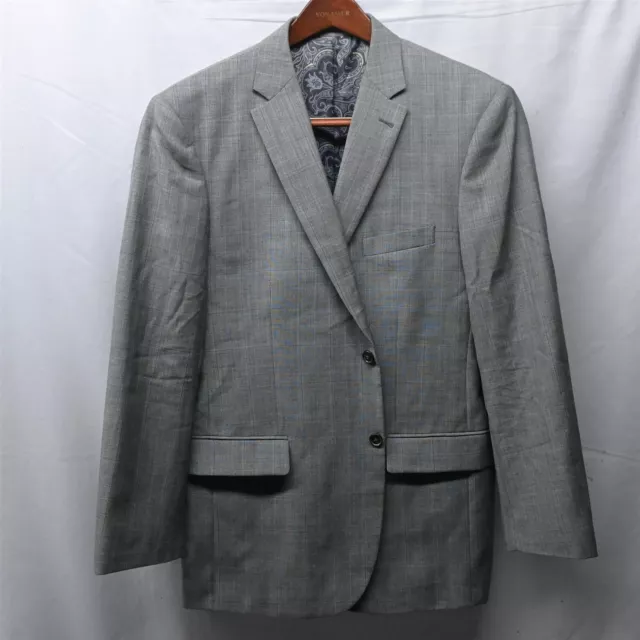 Jos A Bank 44R Gray Plaid 1905 Custom 2 Button Blazer Suit Jacket Sport Coat