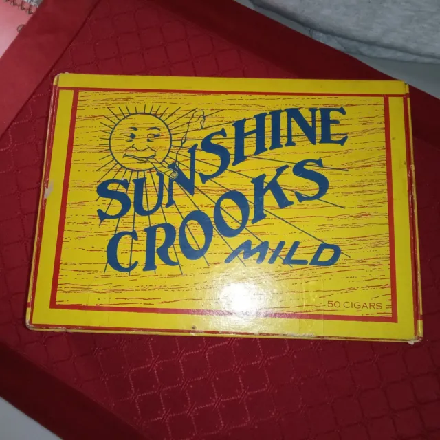 Vintage "Sunshine Crooks"  Mild Cigars Cured In Rum Cardboard Box Only