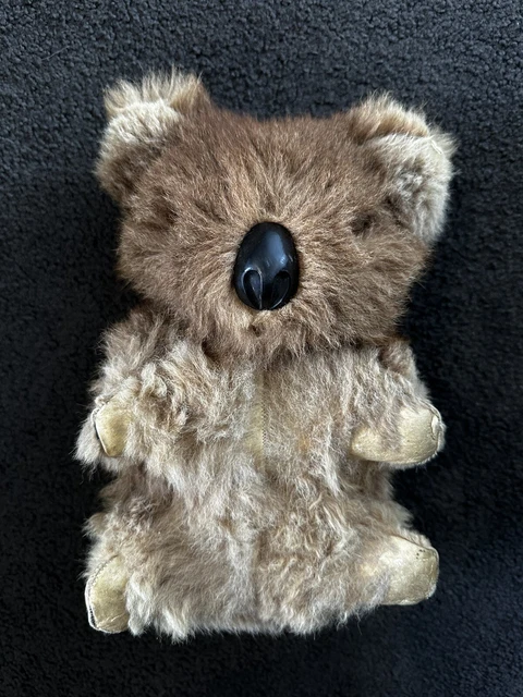 VINTAGE AUSTRALIAN 1970 S Koala Bear Plush Toy Real Kangaroo Fur 20 00 