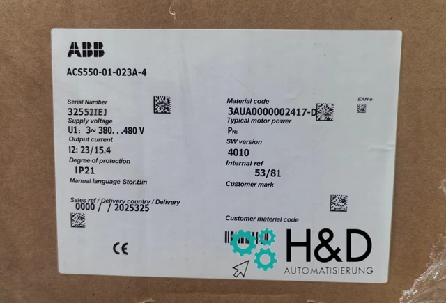 Variateur De Fréquence ABB ACS550-01-023A-4 - Neuf En Boîte, Expédition Rapide