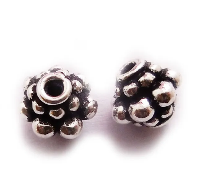 50 Pcs 8Mm Spacer Bead Oxidized Sterling Silver Plated 883