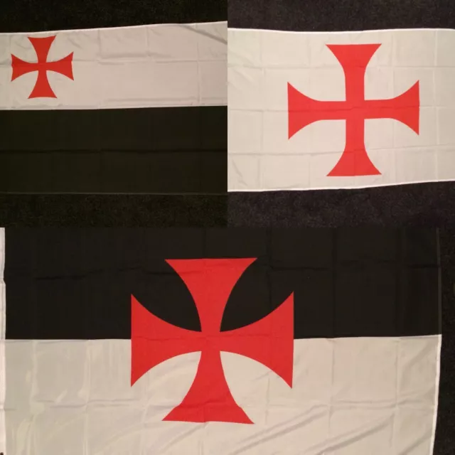 Crusades Flag 5x3 Knights Templar Crusader Red Cross Medieval Holy Order Crusade