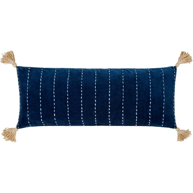 Surya VKH003-1336 Velvet Kantha 36 inch Pillow Cover, Lumbar