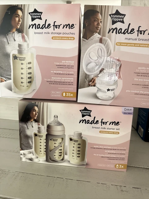 Tommee Tippee Starter Set, Storage Pouches, Manual Breast Pump