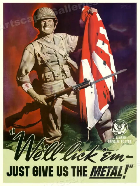 1943 We'll Lick 'Em! US Army World War 2 Poster - 20x28