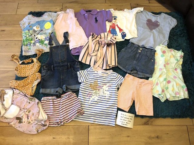 Girls age 6-7 years summer clothes bundle M&S nutmeg next swimsuit shorts tops