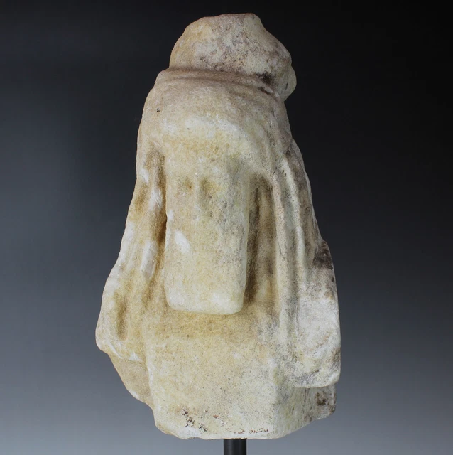 Roman statuette of Dionysos with hand over his head marble greek head statue