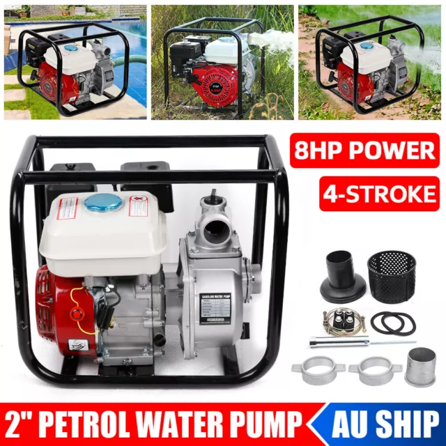 Petrol Water Pump 2" 8HP 210CC High Flow Transfer Pump Fire Fighting Irrigation