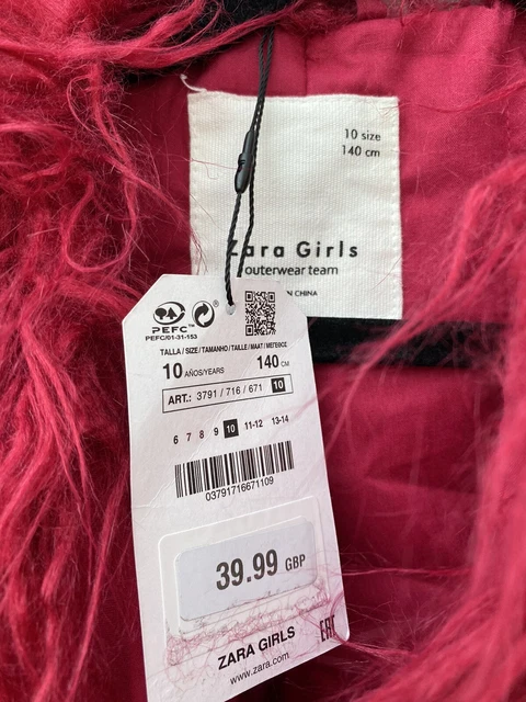 Giacca cappotto yeti rosa soffice nuova con etichette nuova con etichette invecchiata pelliccia 9-10 prezzo di prezzo £40 pelosa 2